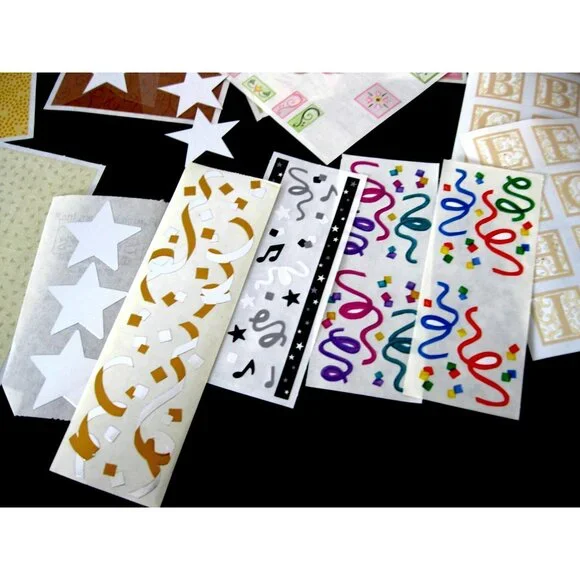 CREATIVE MEMORIES STICKERS,  Kleidescope Block, Stars, Confetti, ABC Monograms - Picture 12 of 12